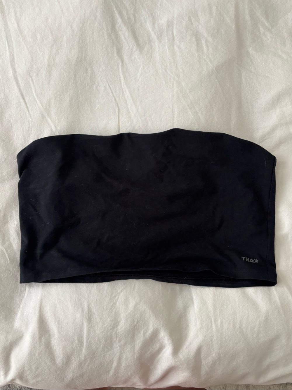 TNA black cropped tube top